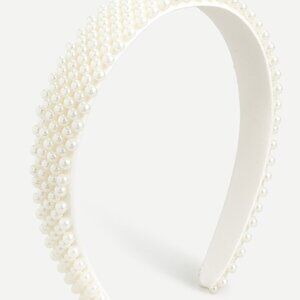 NWT - J. Crew Wide Pearl Headband - Ivory